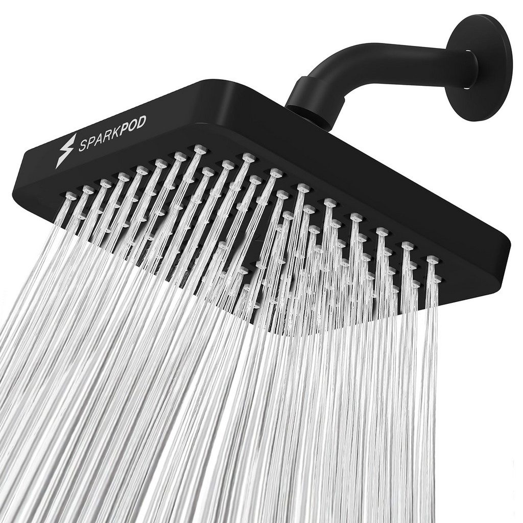 SparkPod Hochdruck-Regenduschkopf Schwarz Matt